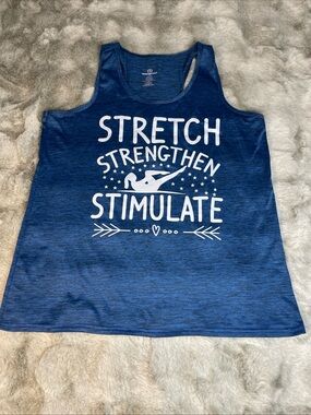 Real Essentials Women's Sleeveless Tank Top Blue, Size 1X-0225